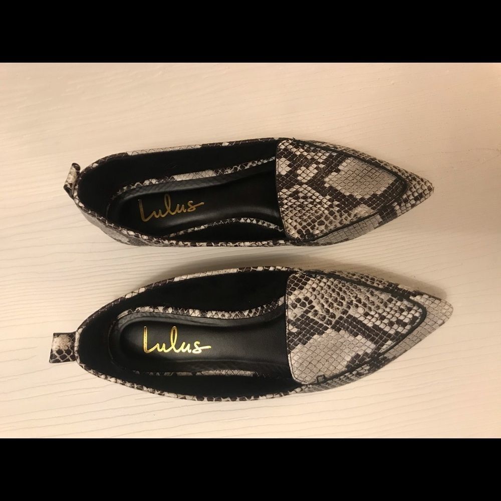 Lulus d’orsay pointed heel flats - faux snakeskin